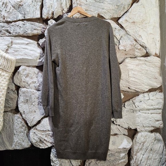 State Cashmere Open Front Cardigan 100% Pure Cashmere Women's M Grey Minimalist - Picture 3 of 5